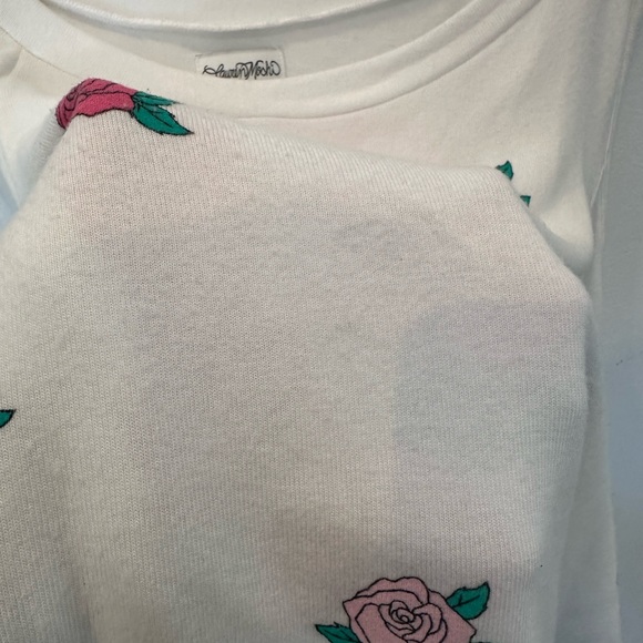 Lauren Moshi Trinity Rose skull top long sleeve white pink size XS. - Picture 7 of 7